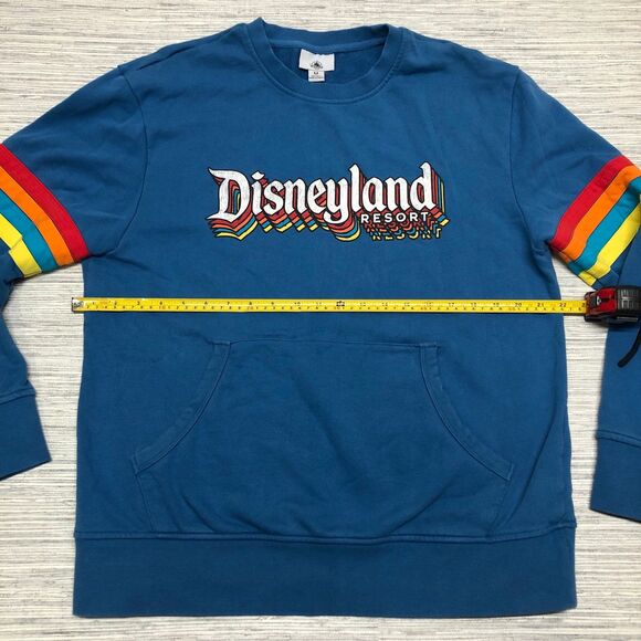 DisneyParks Disneyland Resort Retro Rainbow Blue Sweatshirt Pullover size M - Picture 3 of 7
